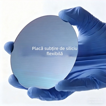Wafer de siliciu monocristalin de înaltă puritate, cu acoperire, polisat pe o singură față și pe ambele fețe, ultra-subțire 100 μm, pentru cercetări științifice.