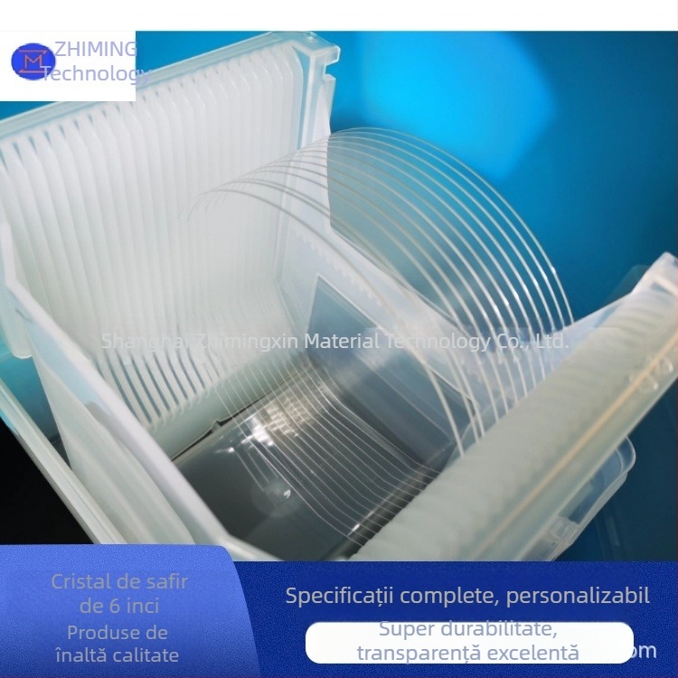 Substrat de wafer din Al2O3 de 6 inci, cu prelucrare în caneluri și fereastră de safir cu precizie înaltă DSP