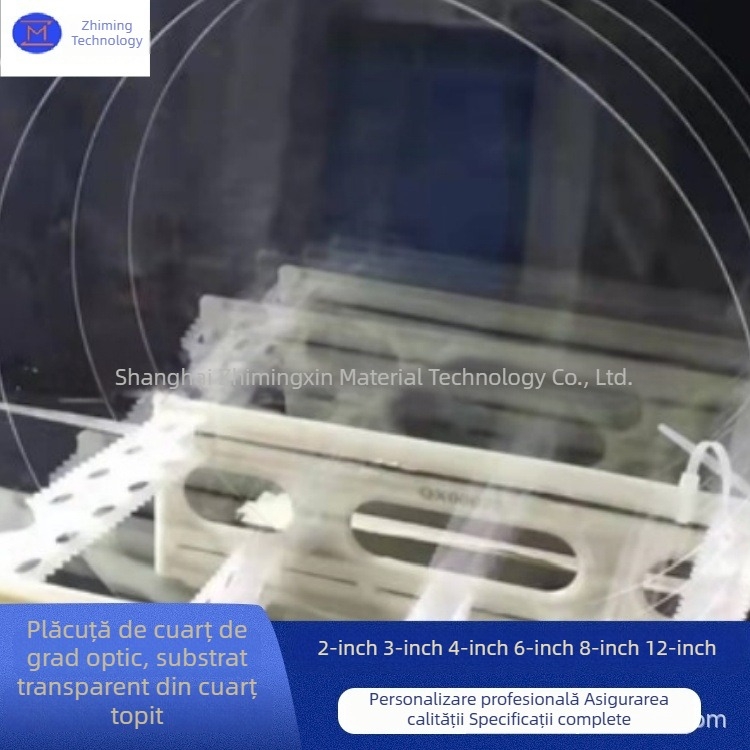 Wafer din cuarț, calitate optică – substrat din silice topită, transparent (2, 3, 4, 6, 8, 12 inch)