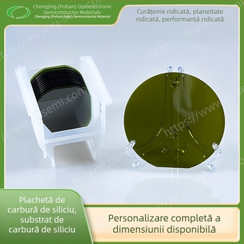 Wafer conductiv de carbid de siliciu cu substrat, tip 4H/N, monocristalin SiC, 4 inch