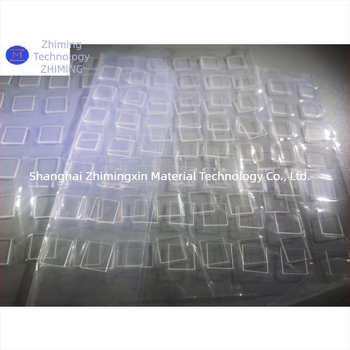 Wafer pătrat de safir, 10 × 10, grosime 100 μm, polisat pe ambele fețe, pentru lentile optice