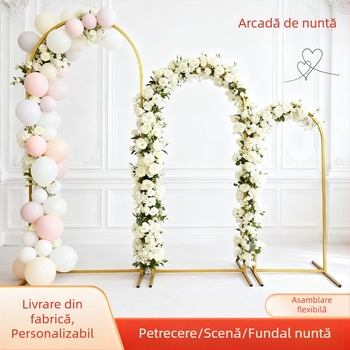 Decorațiuni de nuntă: arc de ceremonie, fundal de scenă, decorații de întâmpinare și pentru culoar, suport de flori din fier