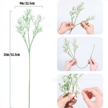 Flori artificiale Gypsophila, buchete de mireasă, accesorii de nuntă, flori decorative, decor pentru casă