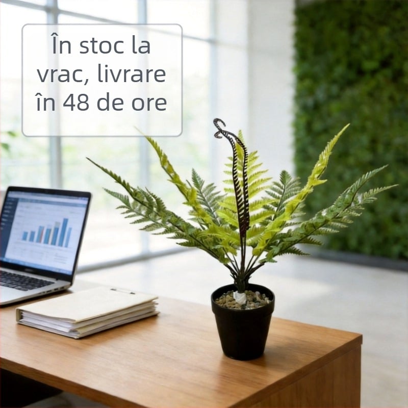 Ferigă persiană – plantă artificială în ghiveci pentru decor de interior și vitrină