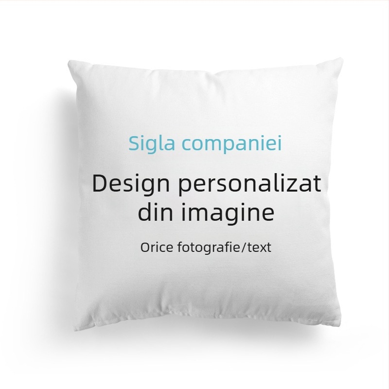 Husă personalizată pentru pernă cu logo – Pernă pentru canapea cu umplutură