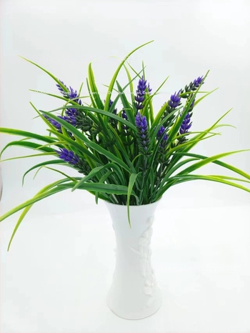 Gazon artificial cu levănță și iarbă de primăvară cu șapte tulpini pentru decor interior, curte și balcon