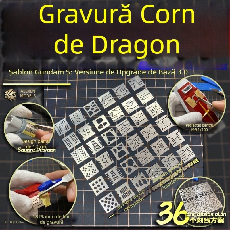 Ellison riglă cu corn de dragon AJ0094 – Model SF pentru modificări militare cu cip, riglă auxiliară AJ0095