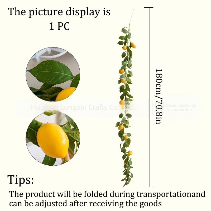 Plante artificiale verzi cu fructe de lămâie — viță decorativă pentru nunți, decor interior și restaurante
