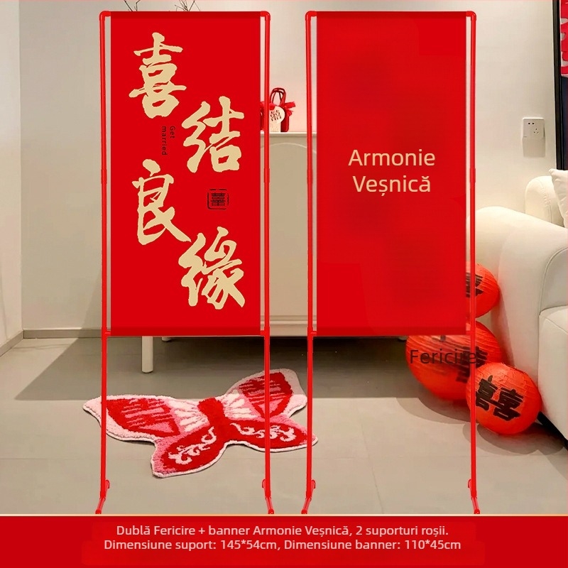 Semn de nuntă cu simbolul Fericirii pentru decor pe stâlpi în curte