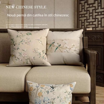 Fețe de pernă pluș în stil clasic chinezesc, cu inserție, pernă decorativă pentru living și dormitor