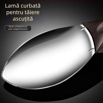 Cuțit special pentru decojit mango, divizor de fructe din oțel inoxidabil, lingură pentru pepene și instrument pentru tăiere cuburi