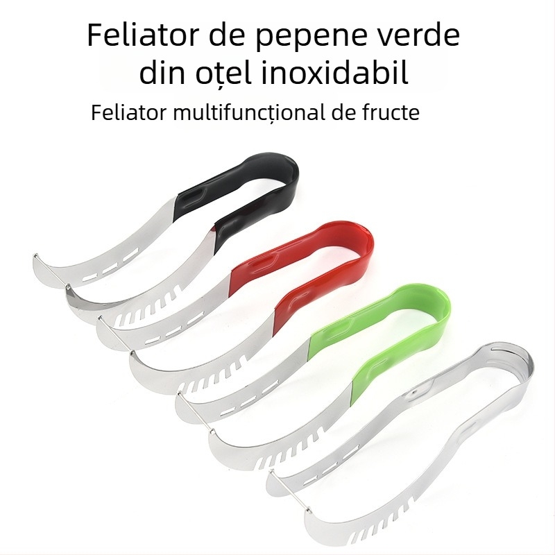 Cuțit multifuncțional din oțel inoxidabil pentru pepene — tăietor de fructe și divizor, design creativ