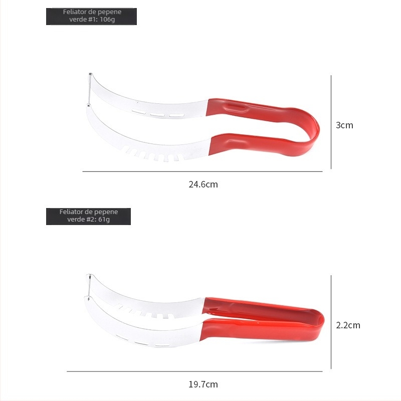 Cuțit multifuncțional din oțel inoxidabil pentru pepene — tăietor de fructe și divizor, design creativ