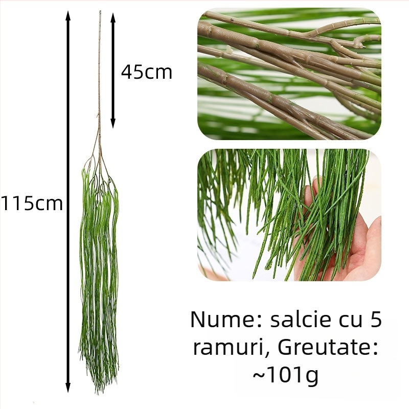 Iarbă artificială Dragon's Whisker Grass pentru decor de nuntă, plante suspendate în stil forestier, viță sintetică pentru aranjamente florale