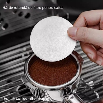 Filtru circular de cafea, de unică folosință, pentru moka pot și aparat espresso, pentru preparare manuală, 58 mm, cutie