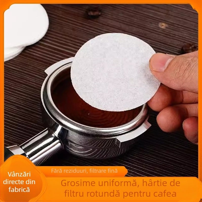 Filtru circular de cafea, de unică folosință, pentru moka pot și aparat espresso, pentru preparare manuală, 58 mm, cutie