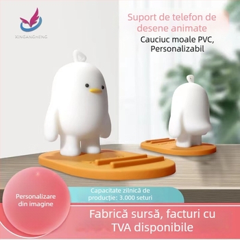 Suport pentru telefon creativ cu formă de desen animat, matriță personalizabilă, figură decorativă din PVC moale