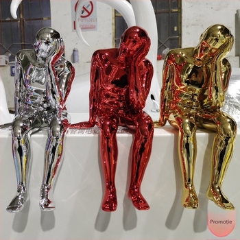 Sculptură din rășină electroplacată – Gânditor pentru rafturi și expoziții