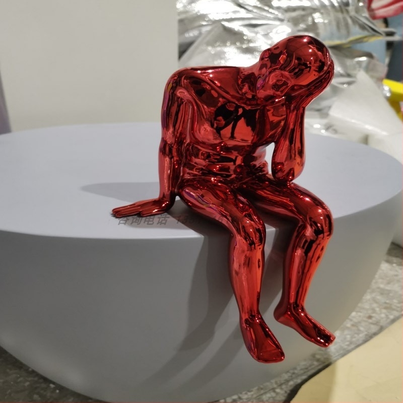 Sculptură din rășină electroplacată – Gânditor pentru rafturi și expoziții