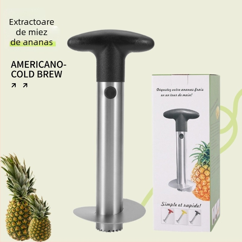Pelar de ananas din oțel inoxidabil, cu separator de miez și extractor de pulpă