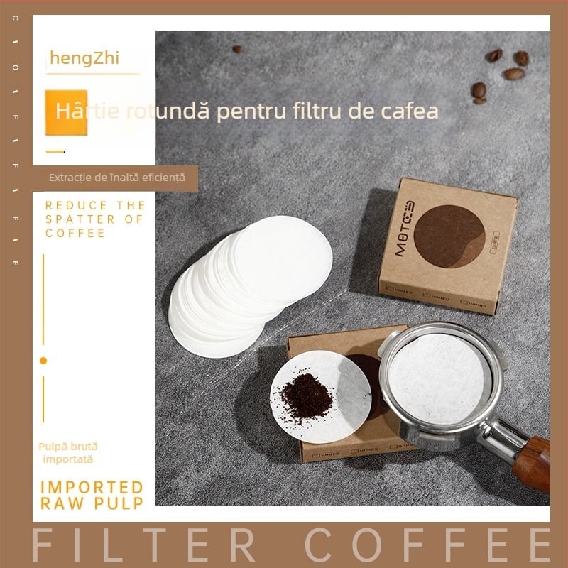 Filtre rotunde de cafea, 100 bucăți, pentru filtrație pour-over, cafetieră vietnameză, cold drip, Aeropress și moka pot