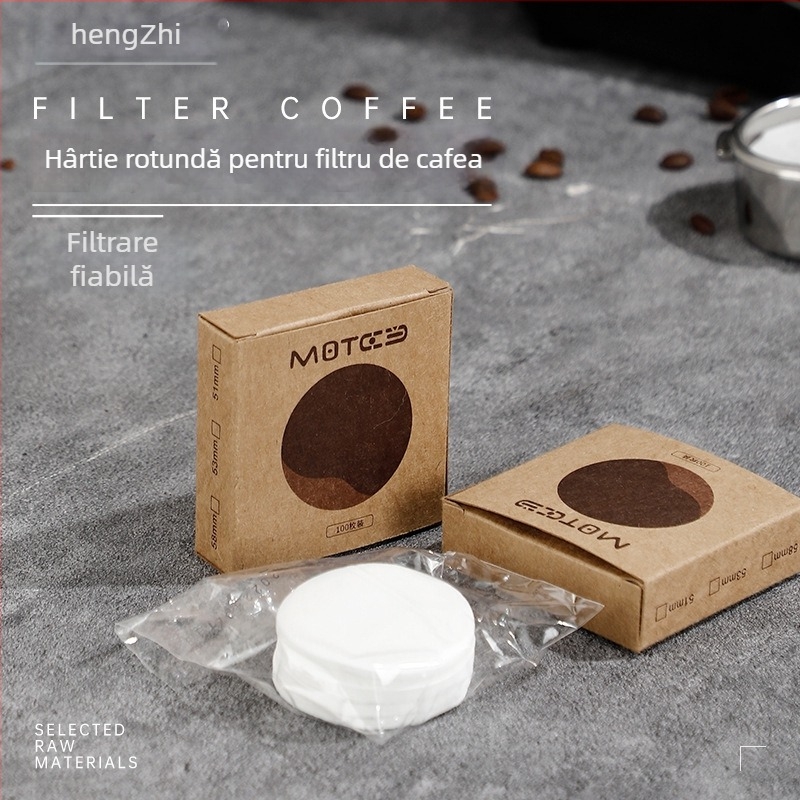 Filtre rotunde de cafea, 100 bucăți, pentru filtrație pour-over, cafetieră vietnameză, cold drip, Aeropress și moka pot