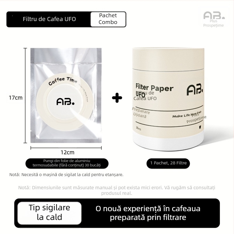 Filtru de cafea din hârtie în formă UFO pentru cafea preparată manual, AB pachet