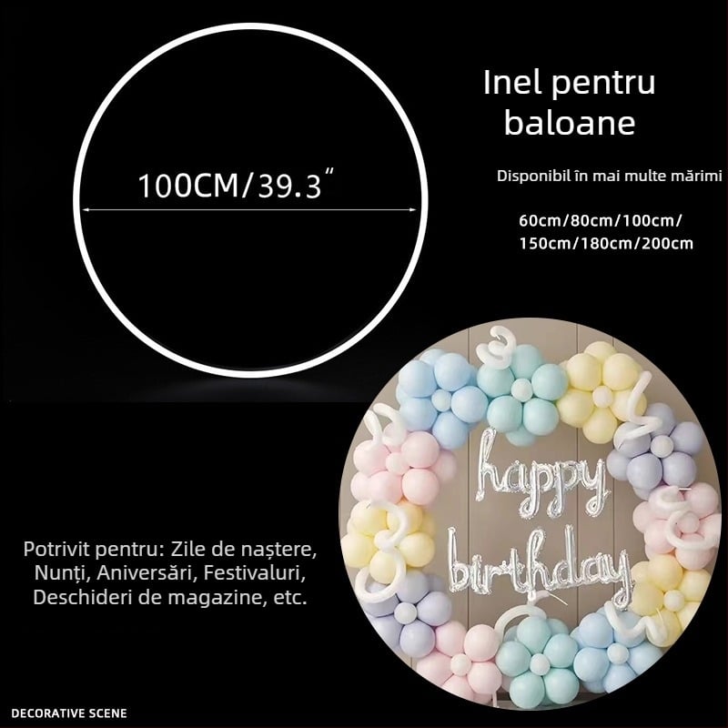 Arc de baloane rotund pentru decorarea zilei de naștere și a nunții