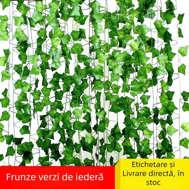 Iviță artificială cu frunze de mătase, viță de ratan, decor suspendat cu flori din plastic