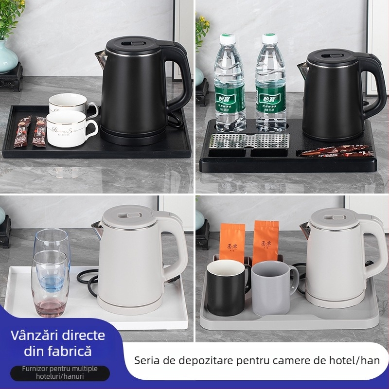 Fierbător electric din oțel inoxidabil 304, 0,8 L, pentru camere de hotel