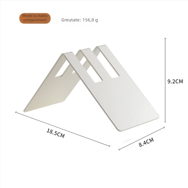 Suport din oțel inoxidabil pentru filtrele V60, în formă de pală, cu spațiu pentru filtrele de cafea și accesorii