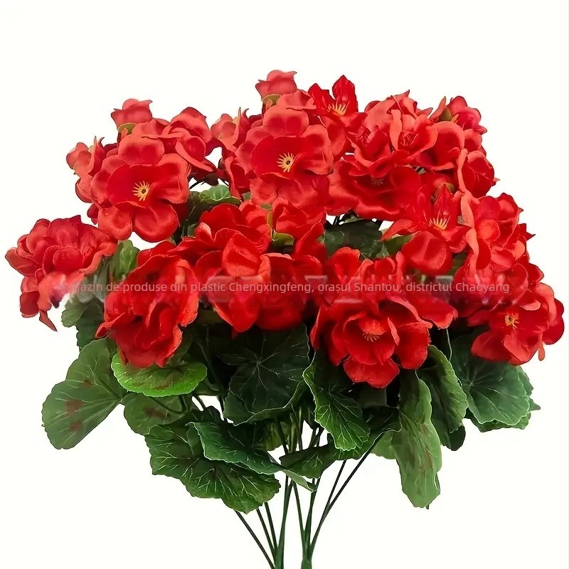 Viță artificială cu flori begonia și geraniu pentru decor