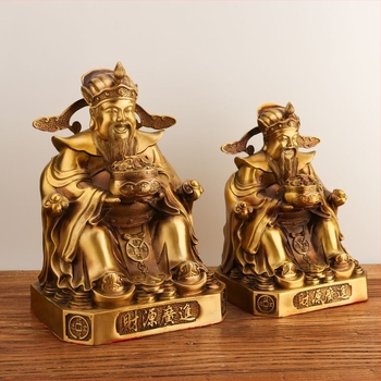 Figurină din alamă a Zeului Bogăției pentru decor acasă și la birou