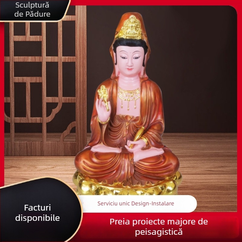 Statuie Bodhisattva, bronz turnat, lucrare manuală, dimensiune mare