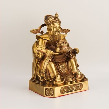 Statuie din cupru a Zeului Bogăției pentru casă și birou