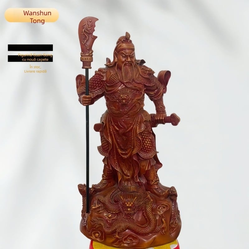 Statuie Guan Gong cu Guan Yu și Zeul Războiului și Bogăției, statuetă Buddha pentru decor de casă