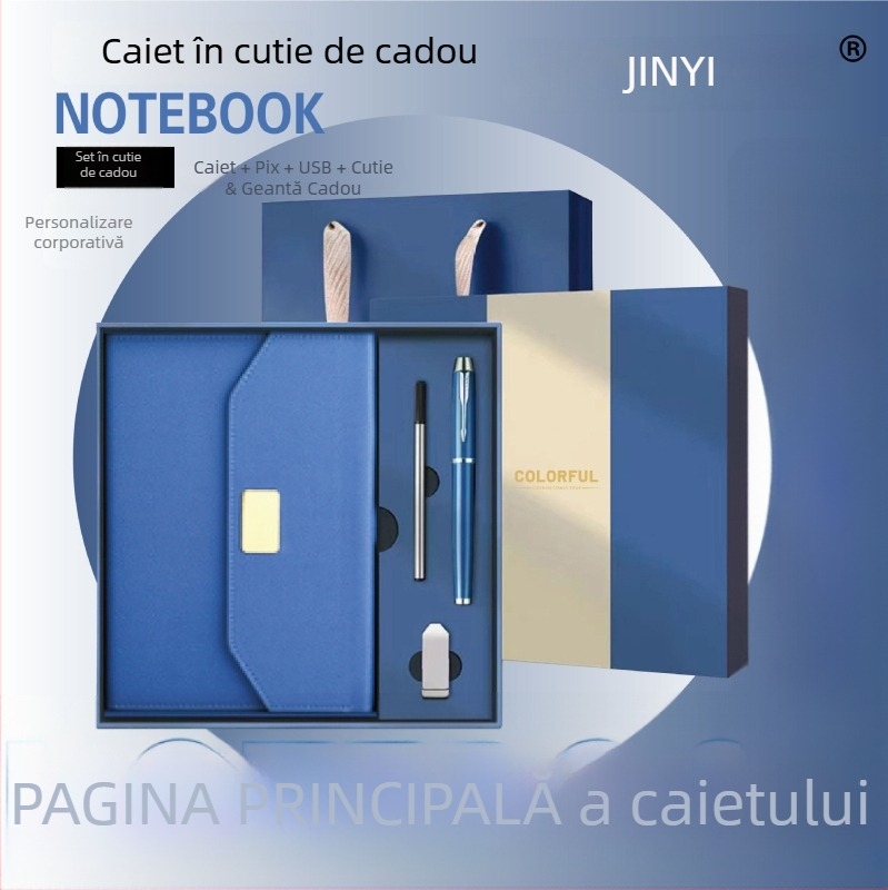 Set caiete în cutie cadou pentru cadouri corporative, notebook de afaceri personalizabil