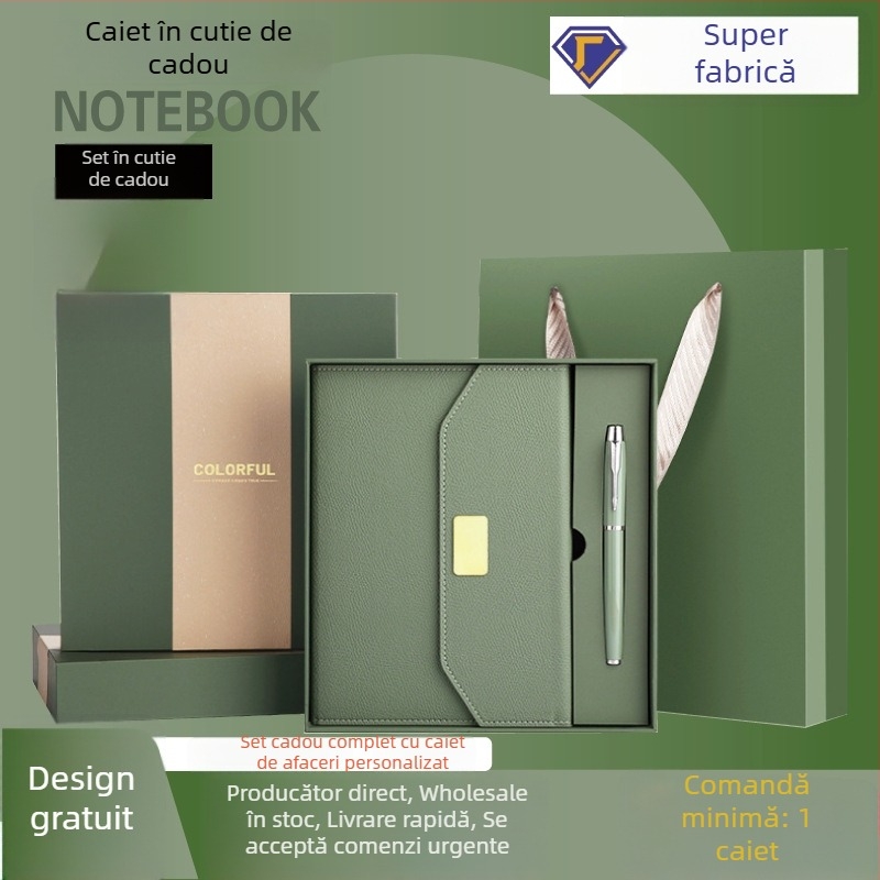Set caiete în cutie cadou pentru cadouri corporative, notebook de afaceri personalizabil