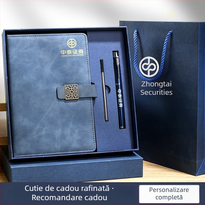 Bloc-notes A5 pentru birou, husă din piele PU, atingere moale, construcție mai robustă, posibilitatea imprimării logo-ului