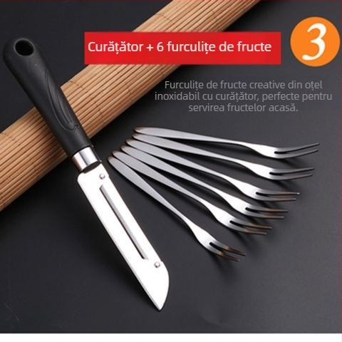 Curățător multifuncțional și cuțit pentru fructe, din oțel inoxidabil - curățarea merelor și cartofilor