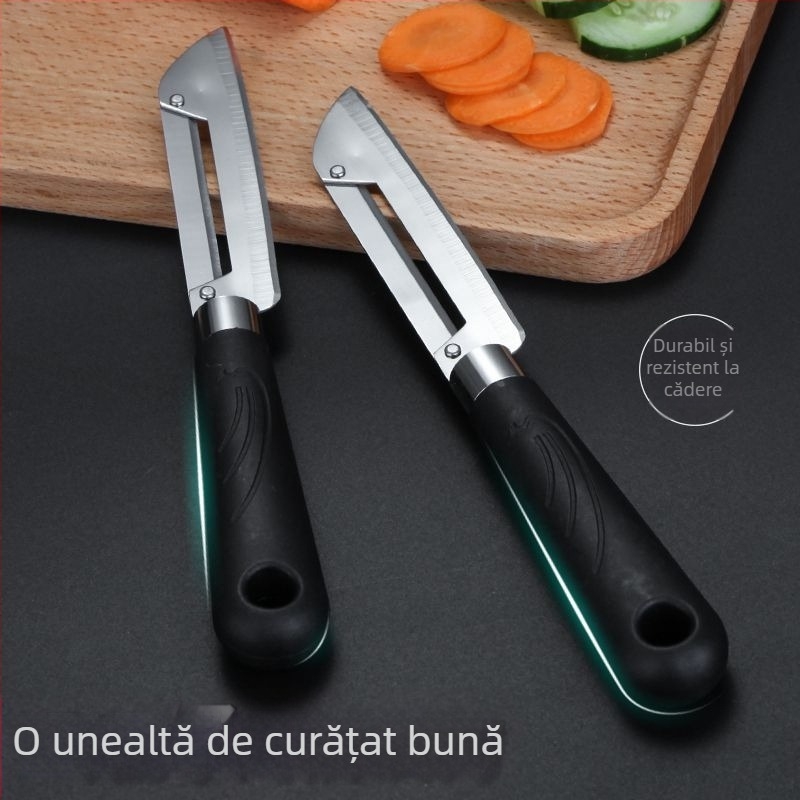 Curățător multifuncțional și cuțit pentru fructe, din oțel inoxidabil - curățarea merelor și cartofilor