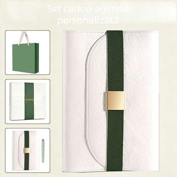 Set cadou de caiet cu logo personalizat, copertă ecologică moale, curea, caiet pentru întâlniri, cadou modern de lux