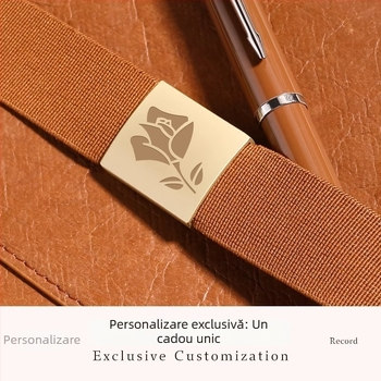 Set cadou de caiet cu logo personalizat, copertă ecologică moale, curea, caiet pentru întâlniri, cadou modern de lux