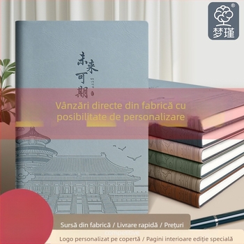 Caiet A5 personalizat, copertă din piele moale, caiet mai gros pentru studenți, jurnal scris de mână