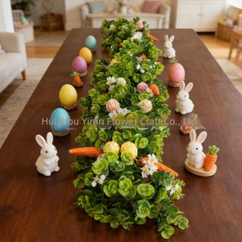 Frunze artificiale de eucalipt, ghirlande cu ouă colorate, decorațiuni pentru scenă de sărbătoare, primăvară și vară, plante artificiale de interior de agățat