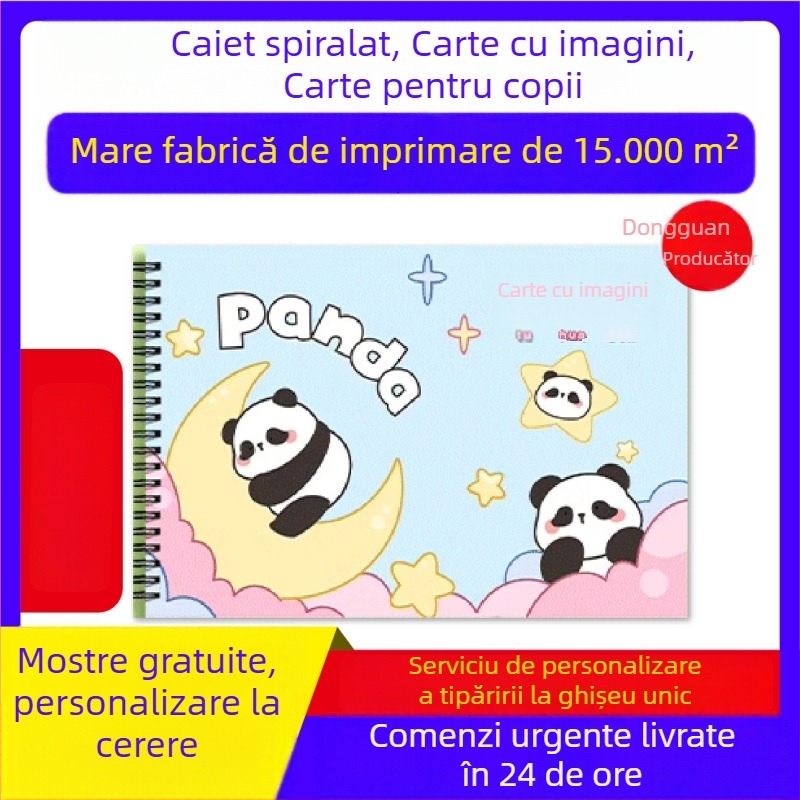 Caiet de desen cu copertă rigidă, bloc de schițe cu legătură spirală, imprimare personalizată
