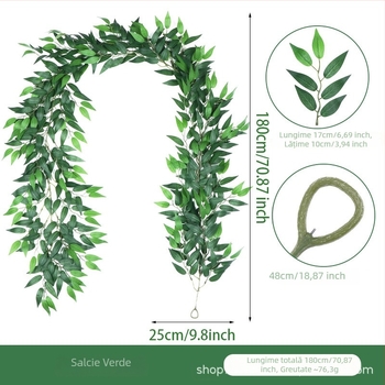 Plantă artificială din răchită cu frunze de salcie, pentru decor de masă, nuntă și primăvară