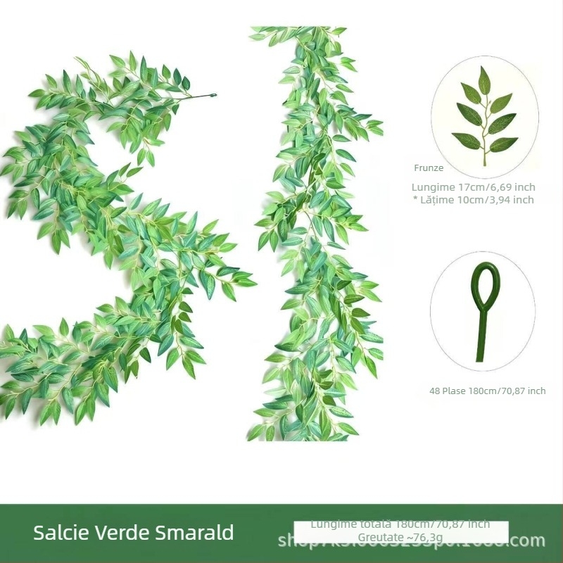 Plantă artificială din răchită cu frunze de salcie, pentru decor de masă, nuntă și primăvară