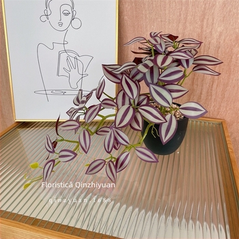 Plantă artificială atârnată pentru perete, varietatea bamboo plum, 50 cm înălțime, flori de mătase, potrivită pentru nunți, recuzită fotografică și decor interior