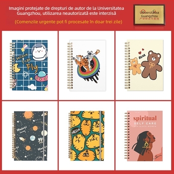 Notebook cu logo personalizat, design creativ cu spirală, format A5, 100 pagini